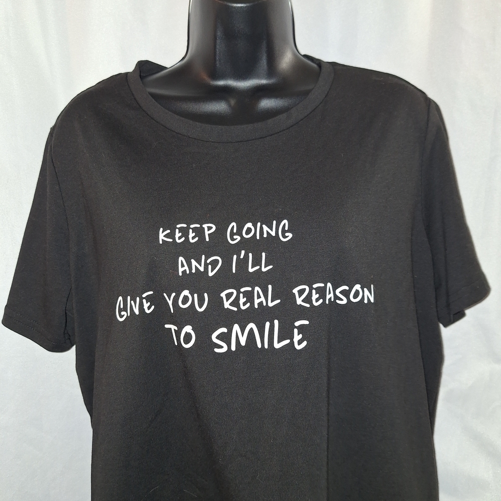 SHEIN Black Short Sleeve Tee with Fun Print